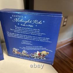 Hallmark Santa Midnight Ride Table Top Dash Away Sleigh & 8 Reindeer Set 2005