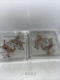 Hallmark Santa Midnight Ride Table Top Dash Away Sleigh & 8 Reindeer Set 2005