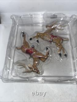 Hallmark Santa Midnight Ride Table Top Dash Away Sleigh & 8 Reindeer Set 2005