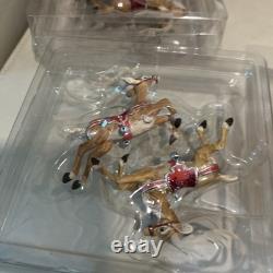 Hallmark Santa Midnight Ride Table Top Dash Away Sleigh & 8 Reindeer Set 2005