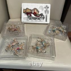 Hallmark Santa Midnight Ride Table Top Dash Away Sleigh & 8 Reindeer Set 2005