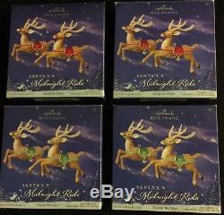 Hallmark Santa Sleigh Table Decoration Midnight Ride Dash 8 Reindeer COMPLETE