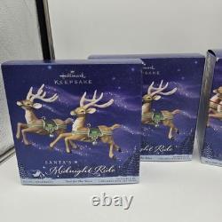 Hallmark Santa's Midnight Ride Sleigh 8 Reindeer Set