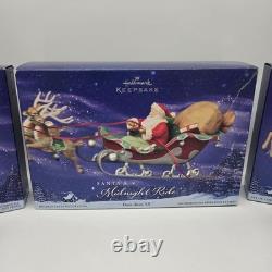 Hallmark Santa's Midnight Ride Sleigh 8 Reindeer Set