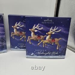 Hallmark Santa's Midnight Ride Sleigh 8 Reindeer Set