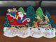 Handmade Bucilla Santa/sleigh/reindeer Sequin Felt Door Wall Hanging Banner