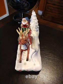 Heartwood Creek Jim Shore 12'' Santa On Sleigh Reindeer here comes Santa