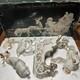 Heritage 4pc Porcelain Santa Sleigh & Reindeer Set /good Condition