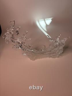 Heritage Mint Acrylic Lighted Sculpture Santa Sleigh & Reindeer Christmas
