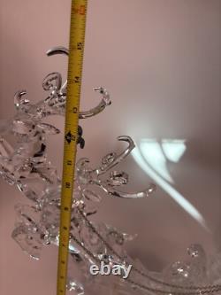 Heritage Mint Acrylic Lighted Sculpture Santa Sleigh & Reindeer Christmas
