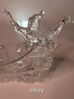 Heritage Mint Acrylic Lighted Sculpture Santa Sleigh & Reindeer Christmas