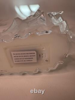 Heritage Mint Acrylic Lighted Sculpture Santa Sleigh & Reindeer Christmas