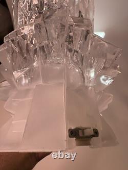Heritage Mint Acrylic Lighted Sculpture Santa Sleigh & Reindeer Christmas