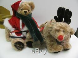 Hermann Santa Bear, Sleigh & Rudolph the Red-Nose Reindeer Neiman Marcus 25/500