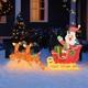 Hivvago Christmas Sleigh With Reindeer And Santa Led Lit Lawn Décor