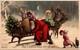 Hold-to-light Christmas Mailick Art Angels Help Santa Load Sleigh Reindeer Snow