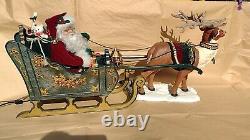 Holiday Animated Musical Reindeer with Santa & Sleigh