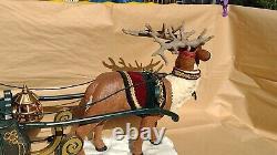 Holiday Animated Musical Reindeer with Santa & Sleigh