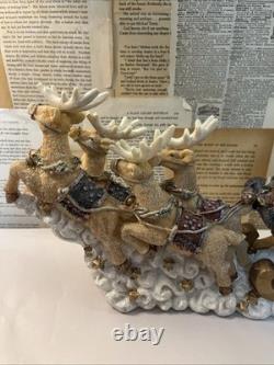 Holiday By Kirklands Santa Sleigh With Reindeers Tabletop Decor