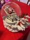 Holiday Christmas Musical Snowglobe With Figurine Santa On Sleigh/reindeer