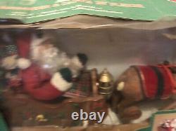 Holiday Creation Animated Reindeer & Santa on Sleigh with Box (DOESN'T PLAY MUSIC)