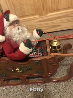 Holiday Creation Animated Reindeer & Santa on Sleigh with Box (DOESN'T PLAY MUSIC)
