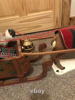 Holiday Creation Animated Reindeer & Santa on Sleigh with Box (DOESN'T PLAY MUSIC)