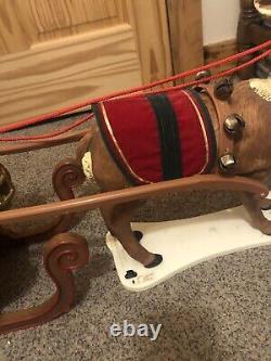 Holiday Creation Animated Reindeer & Santa on Sleigh with Box (DOESN'T PLAY MUSIC)