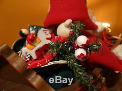 Holiday Creations 1998 Animated Santa Claus Sleigh Reindeer Christmas Motionette