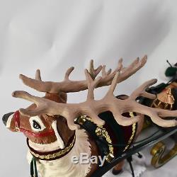 Holiday Creations Animated Reindeer And Santa In Sleigh 3 Feet Long See Video