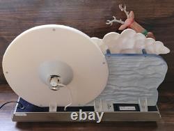 Holiday Creations Santa Reindeer Sleigh Moon Animated RARE Vtg Moving Decoration