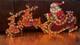 Holiday Living 4 Pc Holographic Santa Sleigh Reindeer Lighted 68 X 1.5 X 31