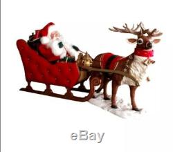 Holiday Living Creations Animated Musical Santa Sleigh Reindeer