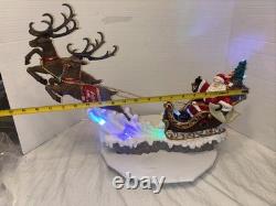 Holiday Time SANTA AND SLEIGH REINDEER FIGURINE