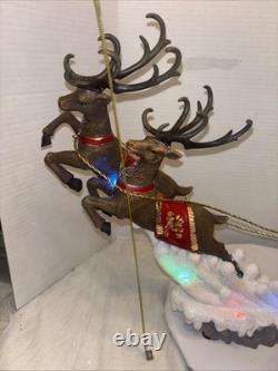 Holiday Time SANTA AND SLEIGH REINDEER FIGURINE