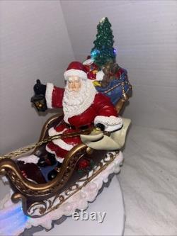 Holiday Time SANTA AND SLEIGH REINDEER FIGURINE