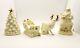 Holiday By Kirklands Porcelain White Santa Sleigh Reindeer Tree Gold Accents Ret