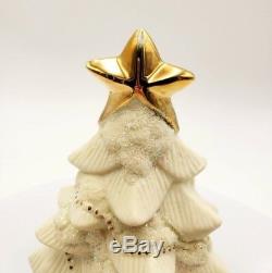 Holiday by Kirklands Porcelain White Santa Sleigh Reindeer Tree Gold Accents RET