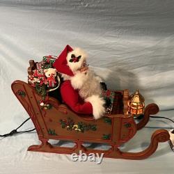 Holiday creations reindeer Santa sleigh animated large home decor WORKS