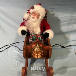 Holiday creations reindeer Santa sleigh animated large home decor WORKS