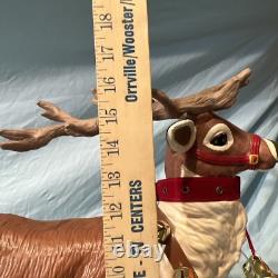 Holiday creations reindeer Santa sleigh animated large home decor WORKS