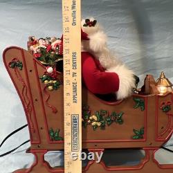 Holiday creations reindeer Santa sleigh animated large home decor WORKS