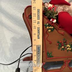 Holiday creations reindeer Santa sleigh animated large home decor WORKS