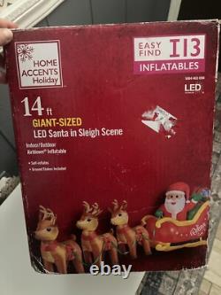 Holiday home accent 14 feet Giant Santa Sleigh Reindeer