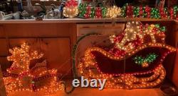 Holographic Santa In Sleigh with Reindeer And Merry Christmas Outdoor Decoration