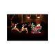Holographic Santa With Christmas Tree In Sleigh With 2 Reindeer Outdoor Holiday