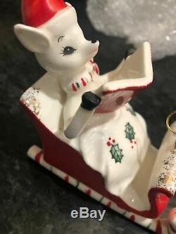Holt Howard Ornament Reindeer Sleigh 1959 Japan very rare piece (missing Santa)