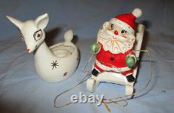 Holt Howard Santa With Sled & Reindeer Candle Holder -1959/1960