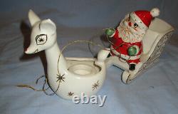 Holt Howard Santa With Sled & Reindeer Candle Holder -1959/1960