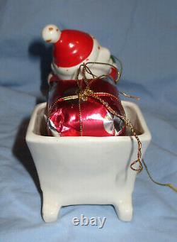 Holt Howard Santa With Sled & Reindeer Candle Holder -1959/1960